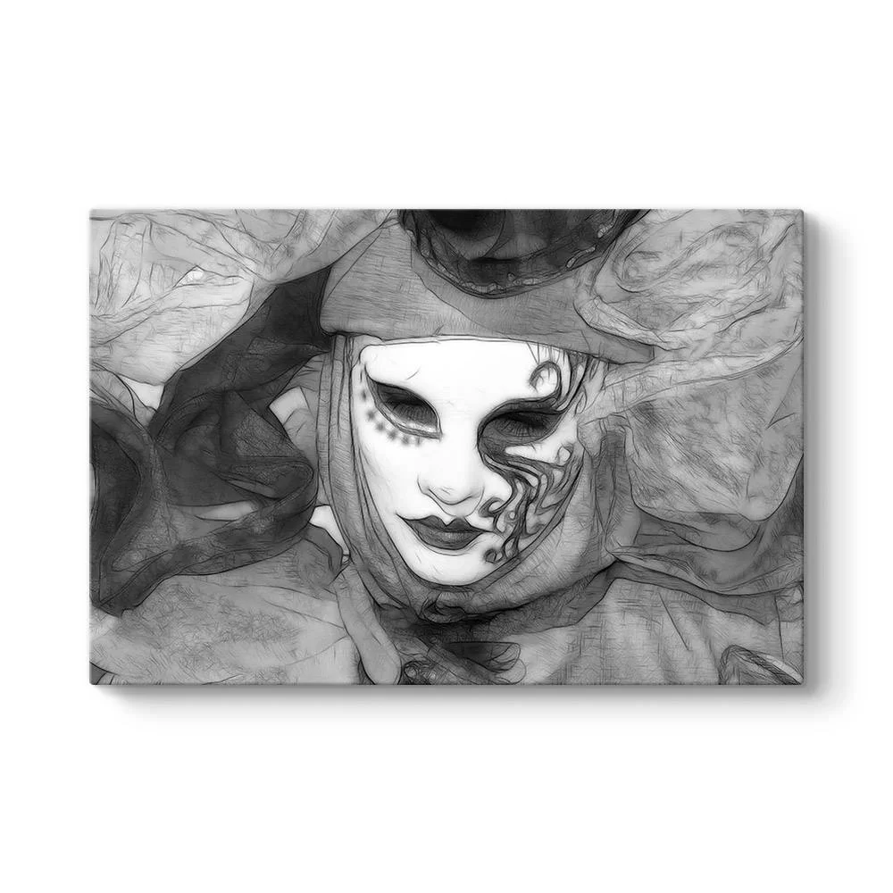 Siyah Beyaz Maske Tablosu - Model 1